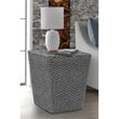 Gallerie Decor Fiji Square Tapered Transitional Wood Side Table in Gray