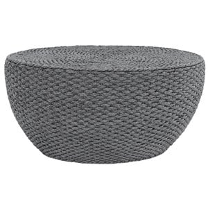 Gallerie Decor Fiji Round Tapered Transitional Wood Coffee Table in Gray