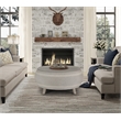 Gallerie Decor Dimensions Transitional Rattan Drum Coffee Table in Gray