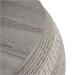 Gallerie Decor Dimensions Transitional Rattan Drum Coffee Table in Gray