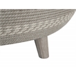 Gallerie Decor Dimensions Transitional Rattan Drum Coffee Table in Gray