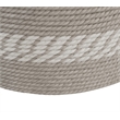 Gallerie Decor Dimensions Transitional Rattan Drum Side Table in Gray