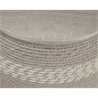 Gallerie Decor Dimensions Transitional Rattan Drum Side Table in Gray