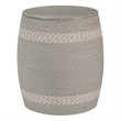 Gallerie Decor Dimensions Transitional Rattan Drum Side Table in Gray