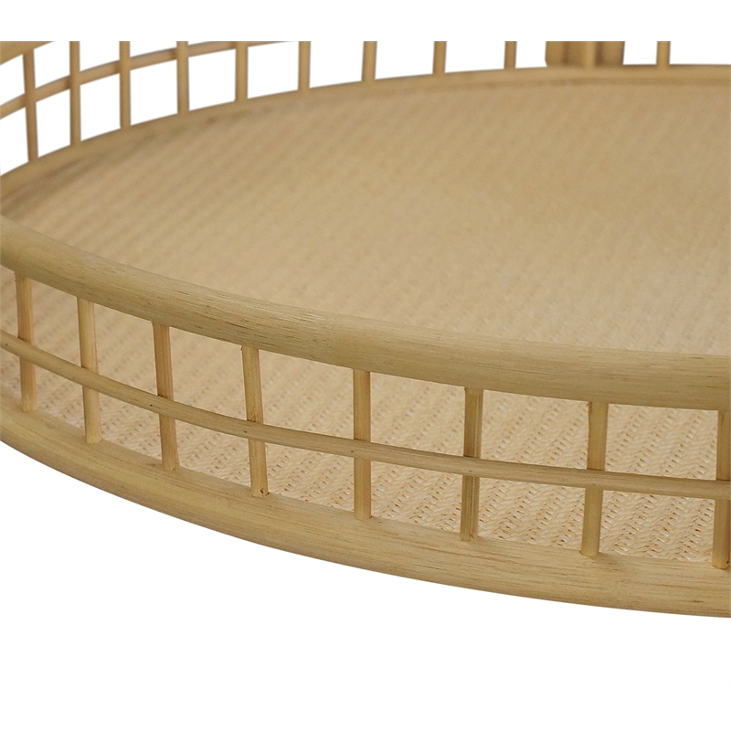 Gallerie Decor Bimini Transitional Rattan Coffee Table in Natural
