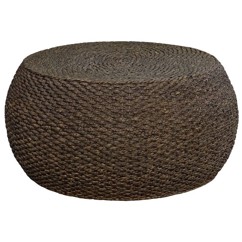 Gallerie Decor Fiji Round Transitional Wood Coffee Table in Walnut