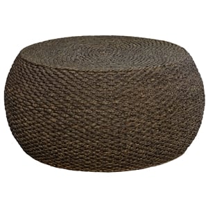 Gallerie Decor Fiji Round Transitional Wood Coffee Table in Walnut