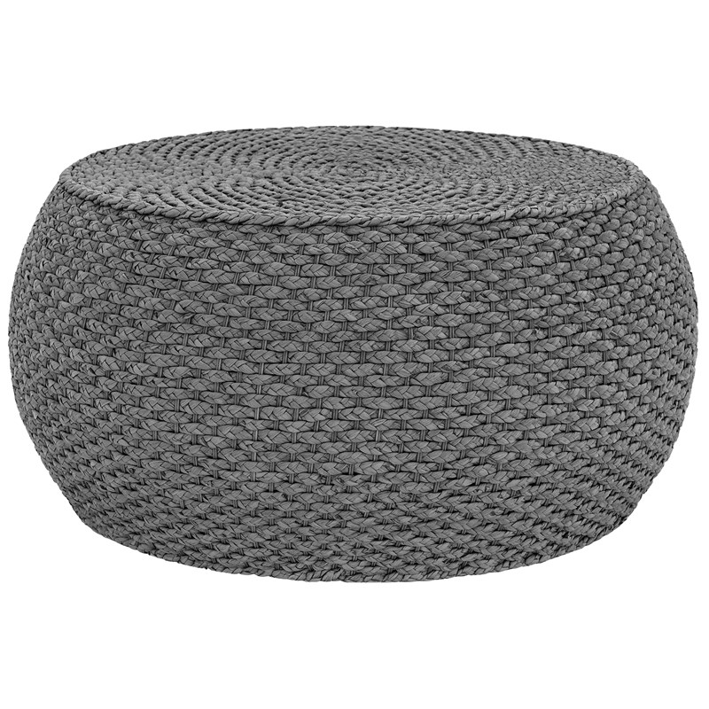 Gallerie Decor Fiji Round Transitional Wood Coffee Table in Gray
