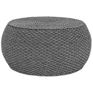 Gallerie Decor Fiji Round Transitional Wood Coffee Table in Gray