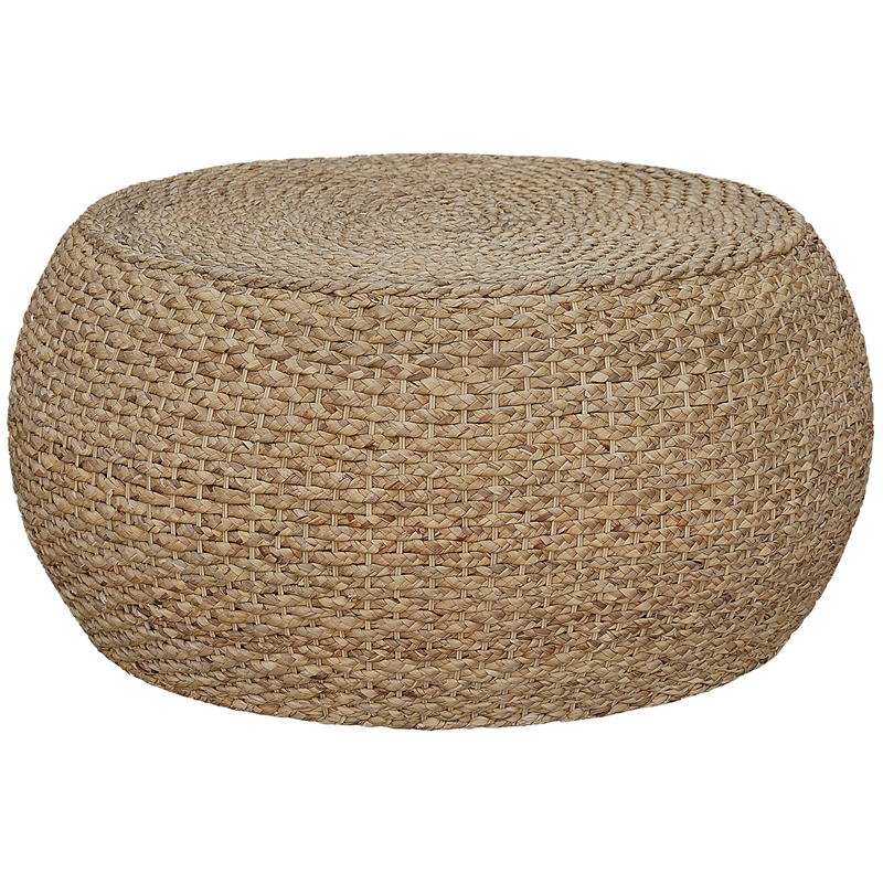 Gallerie Decor Fiji Round Transitional Wood Coffee Table in Natural