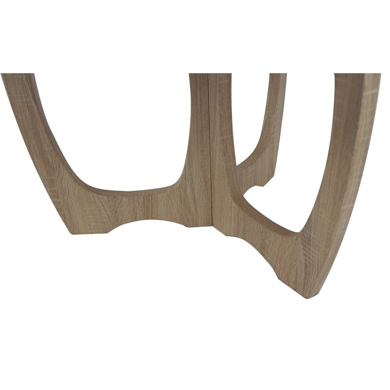 Gallerie Decor Edgewood Wood Coffee Table with Carved Leg in Natural