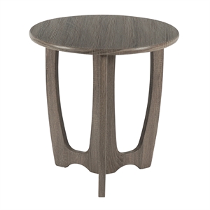 Gallerie Decor Edgewood Contemporary Wood Side Table with Carved Leg in Gray