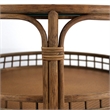 Gallerie Decor Bimini Transitional Rattan Coffee Table in Walnut