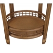 Gallerie Decor Bimini Transitional Rattan/Glass Side Table in Walnut