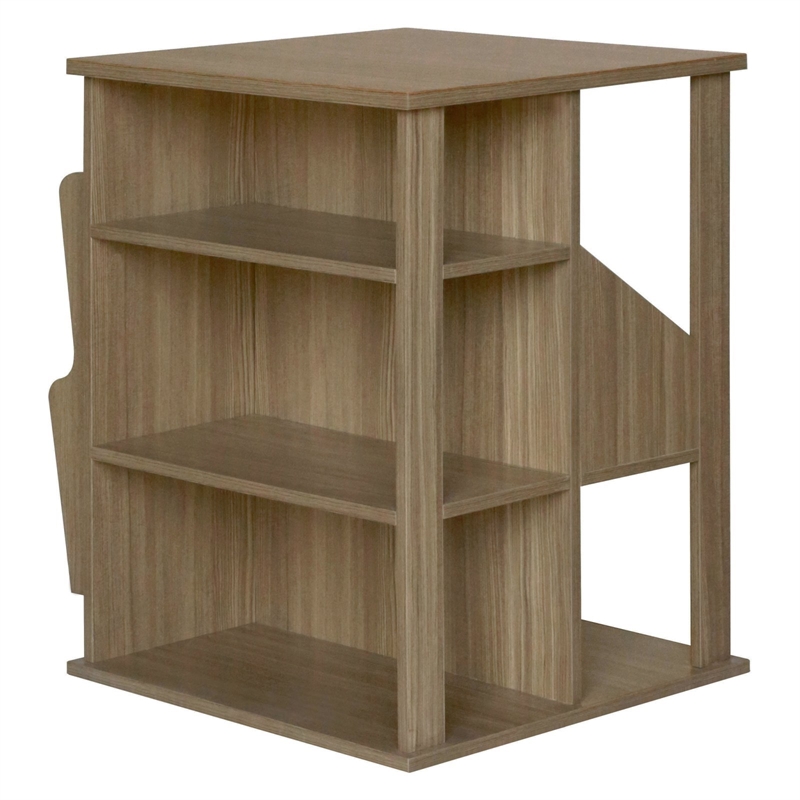 Gallerie Decor All-In-One Transitional Wood Revolving Side Table in Espresso