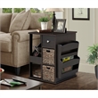 Gallerie Decor All-In-One Transitional Wood Revolving Side Table in Espresso