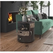 Gallerie Decor All-In-One Round Transitional Wood Side Table in Espresso
