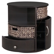 Gallerie Decor All-In-One Round Transitional Wood Side Table in Espresso