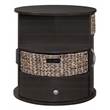 Gallerie Decor All-In-One Round Transitional Wood Side Table in Espresso