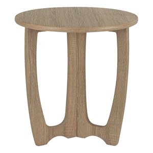 Gallerie Decor Edgewood Contemporary Wood Side Table with Carved Leg in Natural