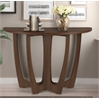 Gallerie Decor Edgewood Wood Console Table with Carved Leg in Walnut