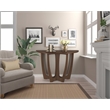 Gallerie Decor Edgewood Wood Console Table with Carved Leg in Walnut
