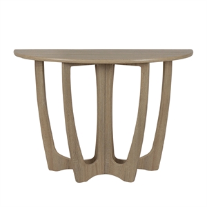 Gallerie Decor Edgewood Wood Console Table with Carved Leg in Natural