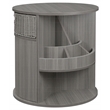 Gallerie Decor All-In-One Round Transitional Wood Side Table in Gray