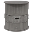 Gallerie Decor All-In-One Round Transitional Wood Side Table in Gray