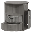 Gallerie Decor All-In-One Round Transitional Wood Side Table in Gray