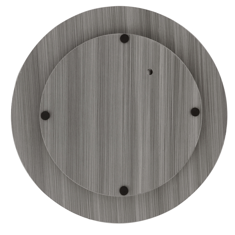 Gallerie Decor All-In-One Round Transitional Wood Side Table in Gray