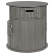 Gallerie Decor All-In-One Round Transitional Wood Side Table in Gray