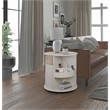 Gallerie Decor All-In-One Round Transitional Wood Side Table in Whitewashed