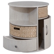 Gallerie Decor All-In-One Round Transitional Wood Side Table in Whitewashed