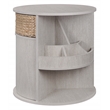 Gallerie Decor All-In-One Round Transitional Wood Side Table in Whitewashed