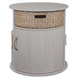 Gallerie Decor All-In-One Round Transitional Wood Side Table in Whitewashed