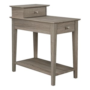 Gallerie Decor All-In-One Transitional Wood Tierra Side Table in Gray