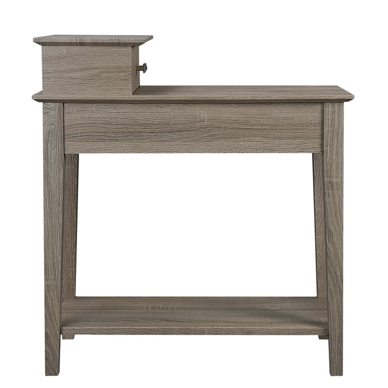 Gallerie Decor All-In-One Transitional Wood Tierra Side Table in Gray