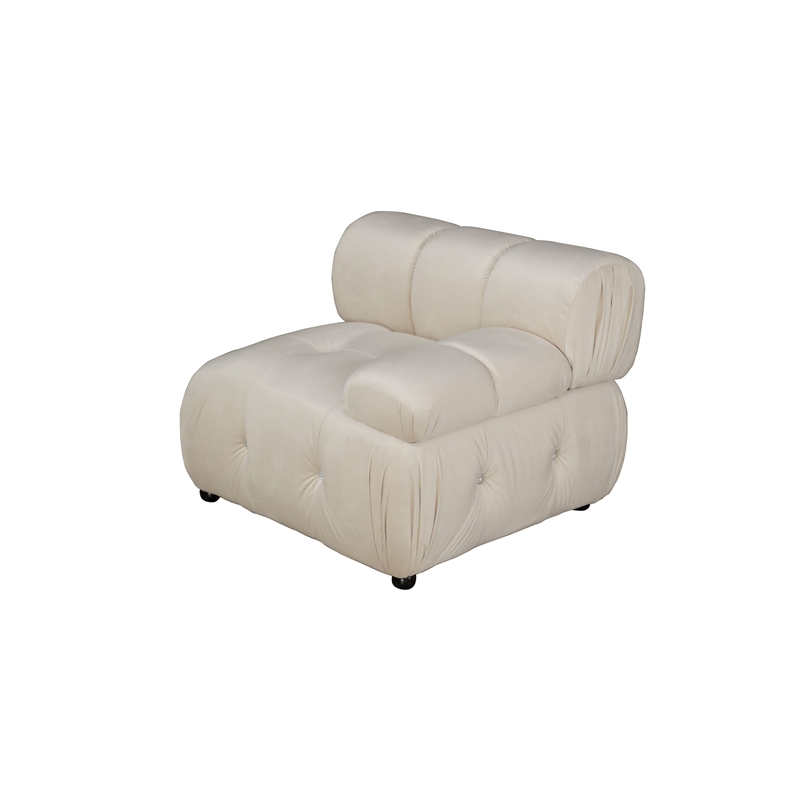 Legend Vansen Flexible Combination Velvet Modular Sectional in Cream