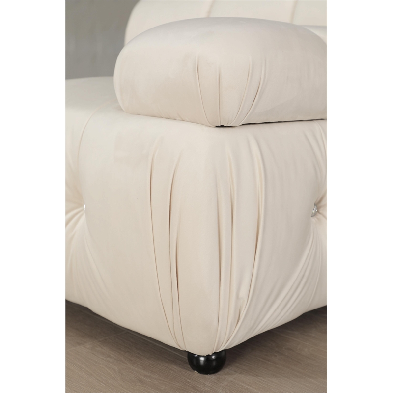 Legend Vansen Flexible Combination Velvet Modular Sectional in Cream