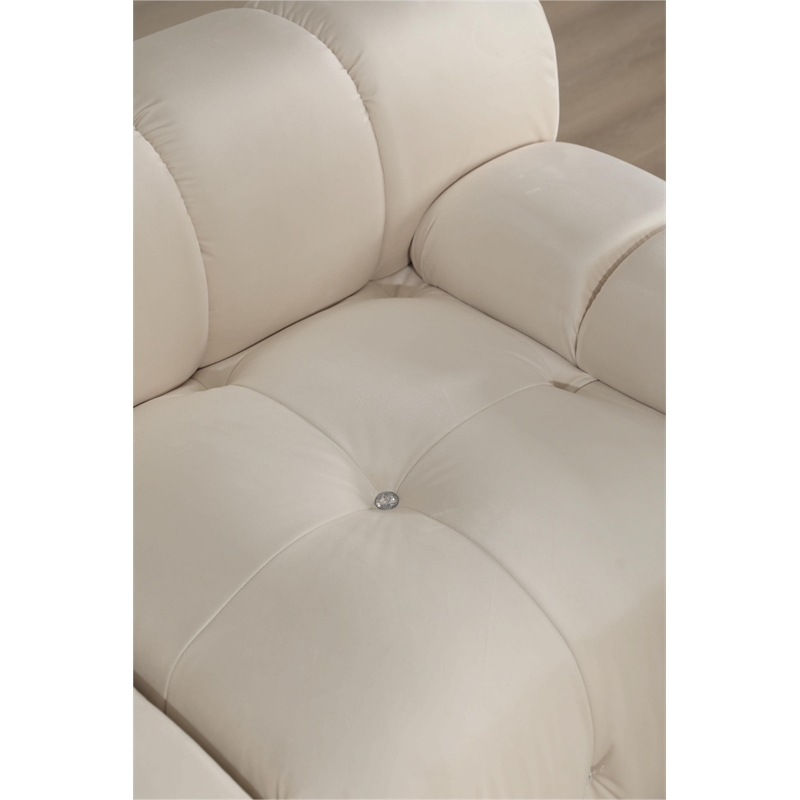 Legend Vansen Flexible Combination Velvet Modular Sectional in Cream