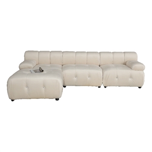Legend Vansen Flexible Combination Velvet Modular Sectional in Cream