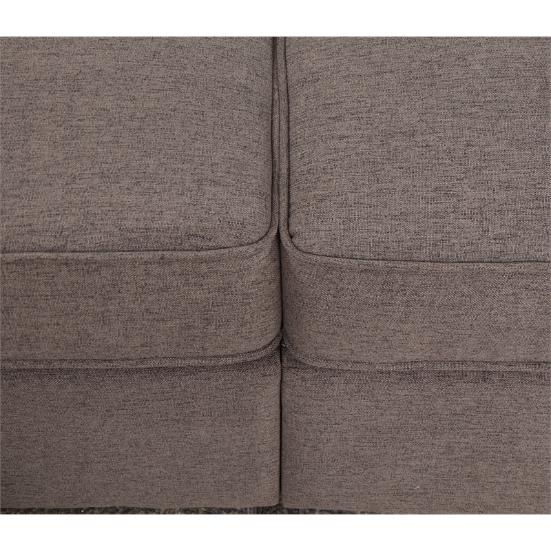 Legend Vansen Modular Modern Wood & Fabric Sectional in Dark Gray