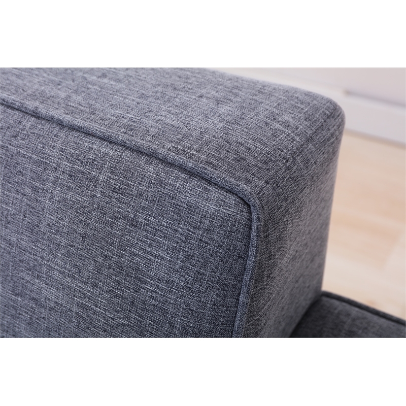 Legend Vansen Modern Fabric Living Room Sofa and Loveseat Set in Gray