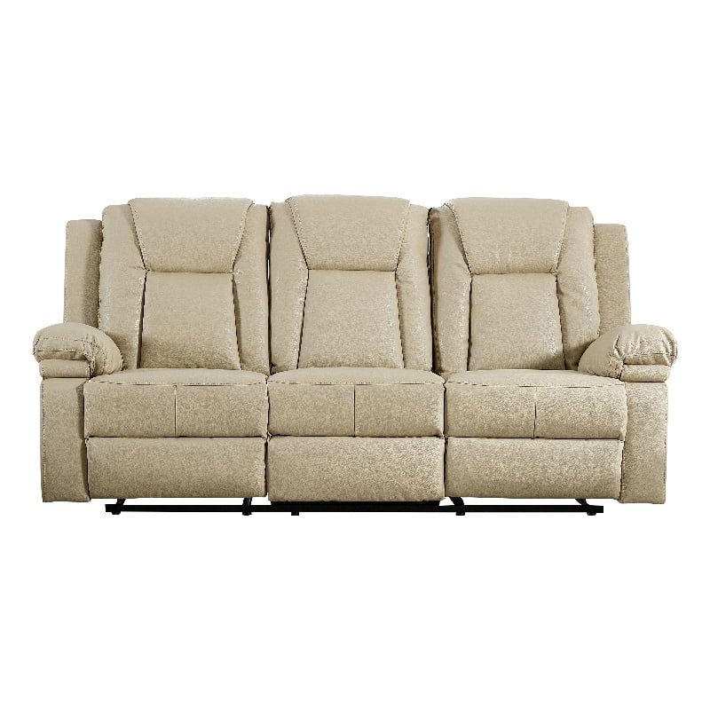 Legend Vansen Modern Bonded Faux Leather Recliner Chair Sofa in Beige
