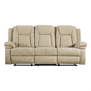 Legend Vansen Modern Bonded Faux Leather Recliner Chair Sofa in Beige