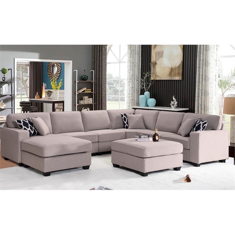 Legend Vansen Fabric Flexible Combination Module Reversible Sectional Sofa