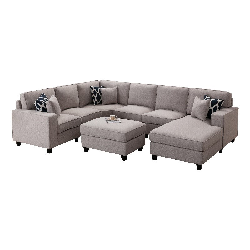 Legend Vansen Fabric Flexible Combination Module Reversible Sectional Sofa