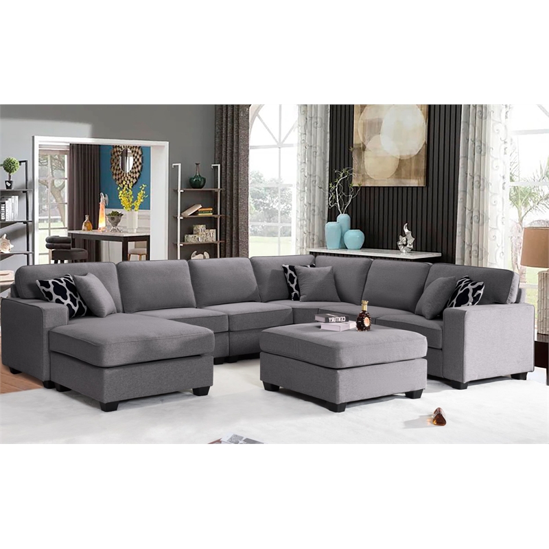 Legend Vansen Fabric Flexible Combination Module Reversible Sectional Sofa