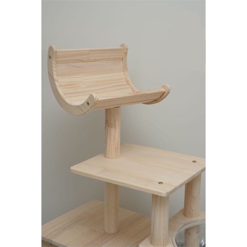 Legend Vansen Solid Wood Cat Tower Cat Tree Cat Condo With Space Capsule Nest